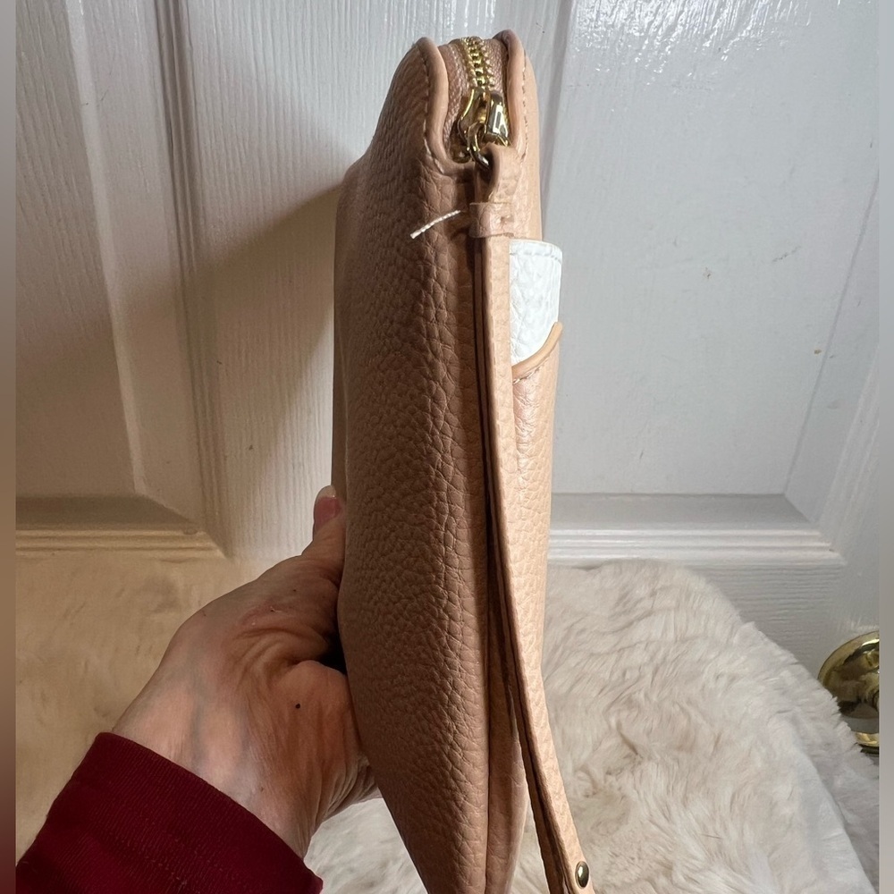 CHLOE PARFUM PEACH PEBBLED LEATHER LARGE ZIP COSMETIC BAG - Picture 5 of 11